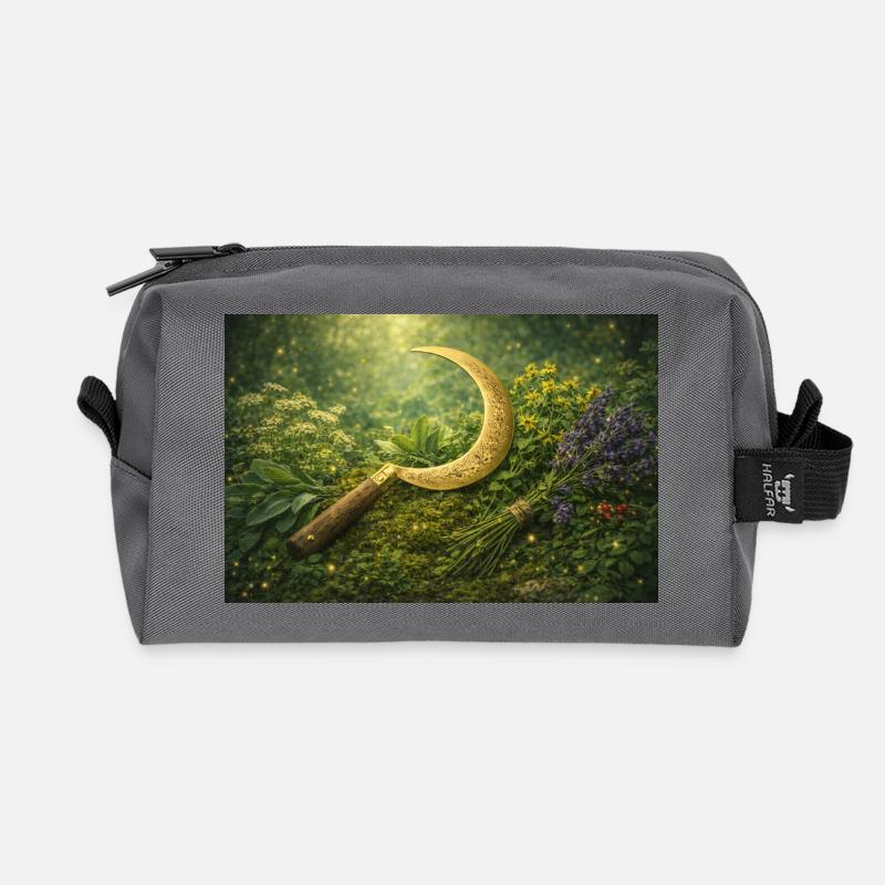 Herbal power - Recycled Toiletry Zip Bag - anthracite