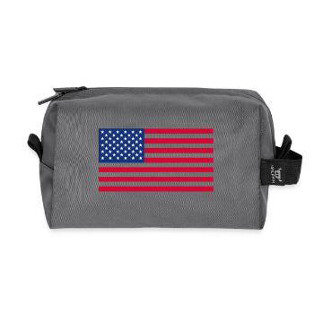Minimalist American Flag - Recycled Toiletry Zip Bag - anthracite - Front