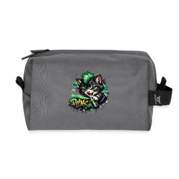 Graffiti Cat Spray Art Neon - Recycled Toiletry Zip Bag - anthracite - Front