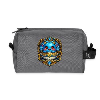Little Blue Tea Copper Dragon - Recycled Toiletry Zip Bag - anthracite - Front
