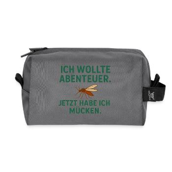 Aventure contre les moustiques - Trousse de toilette en tissu recyclé - anthracite - Devant