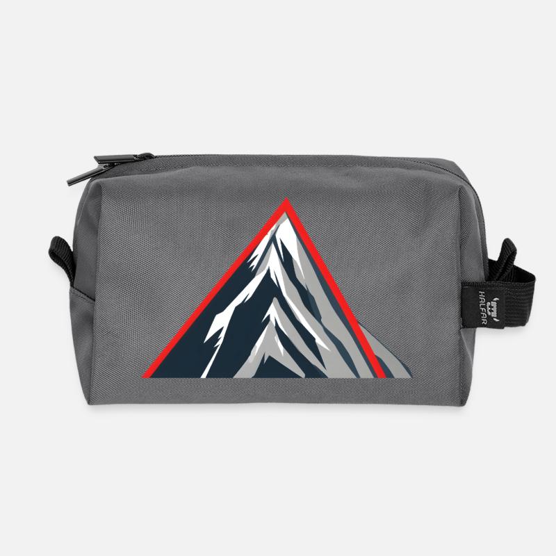 Minimal Mountains – Geometrische Berge - Recycelte Kulturtasche - Anthrazit