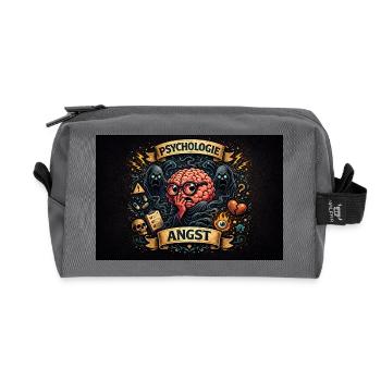 Anxiety Psychology Cartoon Brain - Recycled Toiletry Zip Bag - anthracite - Front