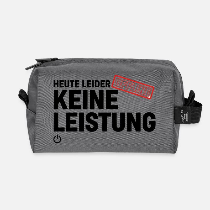 Heute leider keine Leistung – Offline Spruch - Recycelte Kulturtasche - Anthrazit