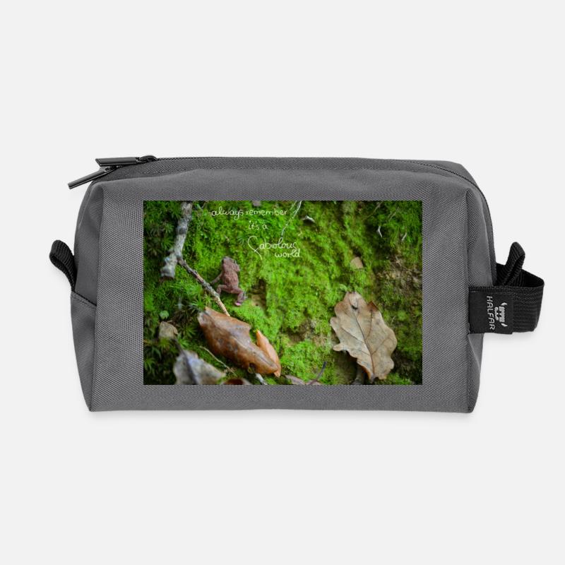 fabiolous world Froschi - Recycelte Kulturtasche - Anthrazit