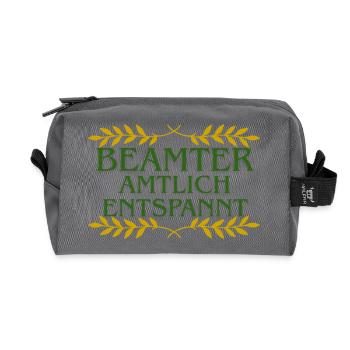 Official officially relaxed Green-Gold Laurel - Recycled Toiletry Zip Bag - anthracite - Front