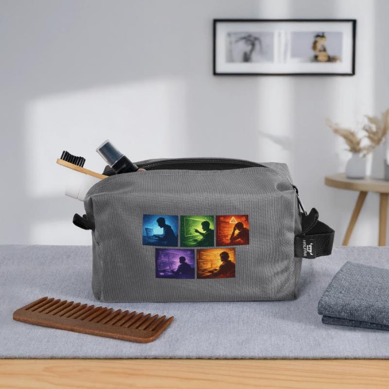 Multi-Screen Code Shadow Recycled Toiletry Zip Bag