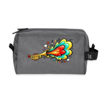 Colorful Trumpet Color Explosion - Recycled Toiletry Zip Bag - anthracite - Front
