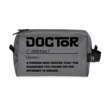 Definition Lustiger Doktor – Humor-Doktor - Recycelte Kulturtasche - Anthrazit - Vorne