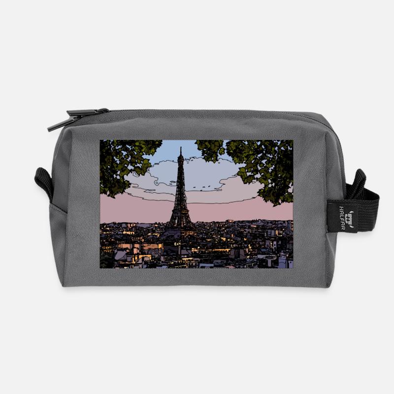 Paris Abendstimmung am Eiffelturm - Recycelte Kulturtasche - Anthrazit