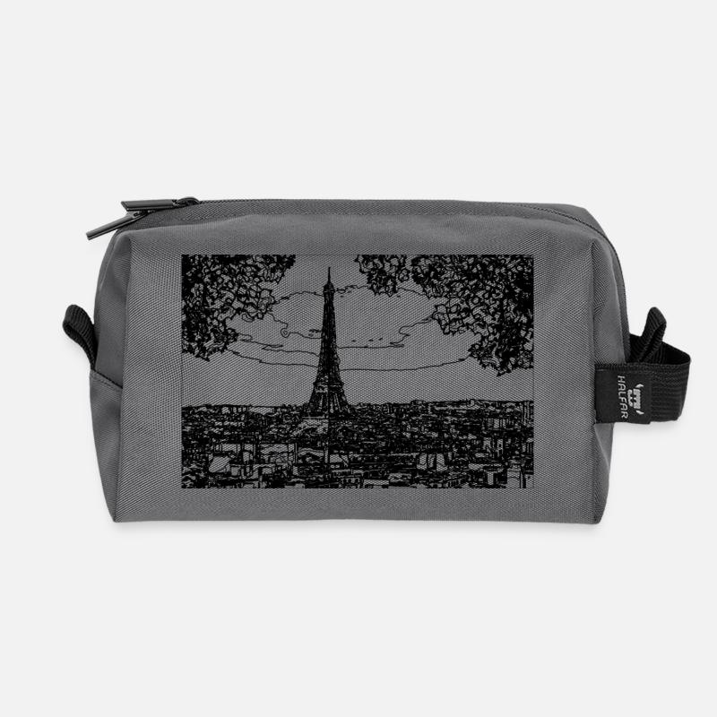 Eiffelturm linienzeichnung - Recycelte Kulturtasche - Anthrazit