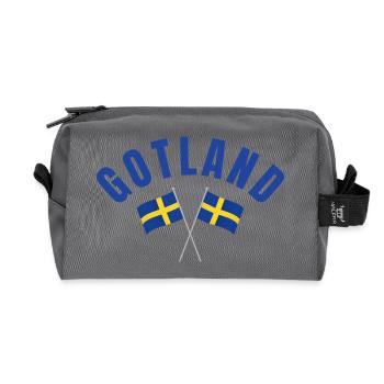 Gotland Schwedische Flaggen - Recycelte Kulturtasche - Anthrazit - Vorne