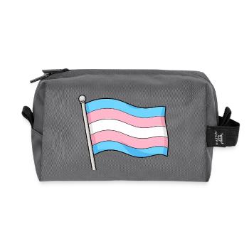Transgender Flag Pastel Wave - Recycled Toiletry Zip Bag - anthracite - Front