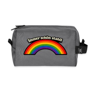 Immer schön stabil x Regenbogen - Recycelte Kulturtasche - Anthrazit - Vorne