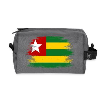 Togo_Flagge_used - Recycled Toiletry Zip Bag - anthracite - Front