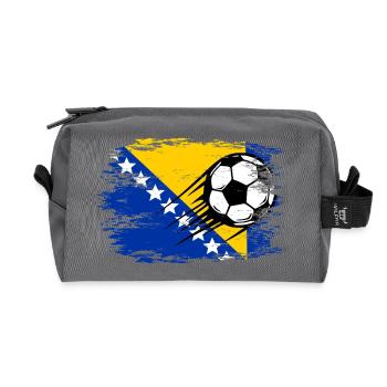 Bosnia Flag Football used - Recycled Toiletry Zip Bag - anthracite - Front