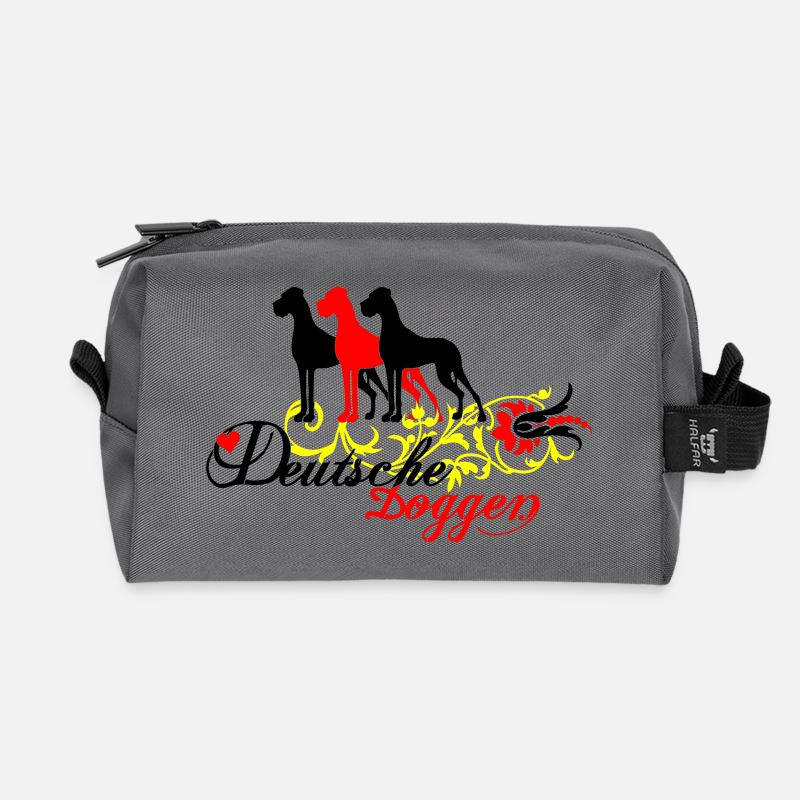 German mastiffs - Recycled Toiletry Zip Bag - anthracite