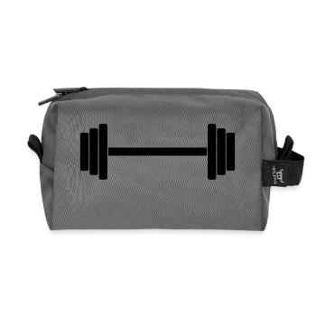 Dumbbell 1c - Recycled Toiletry Zip Bag - anthracite - Front