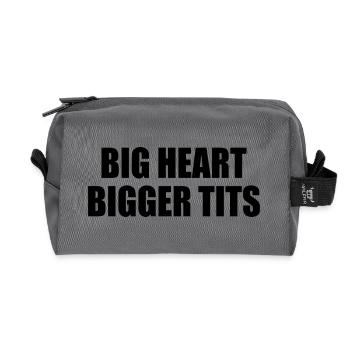 big heart bigger tits - Recycelte Kulturtasche - Anthrazit - Vorne