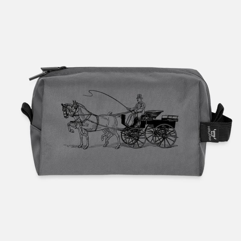Pferdekutsche - Recycelte Kulturtasche - Anthrazit