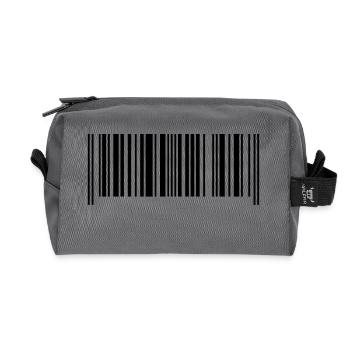Code barre fabriqué en france - Trousse de toilette en tissu recyclé - anthracite - Devant