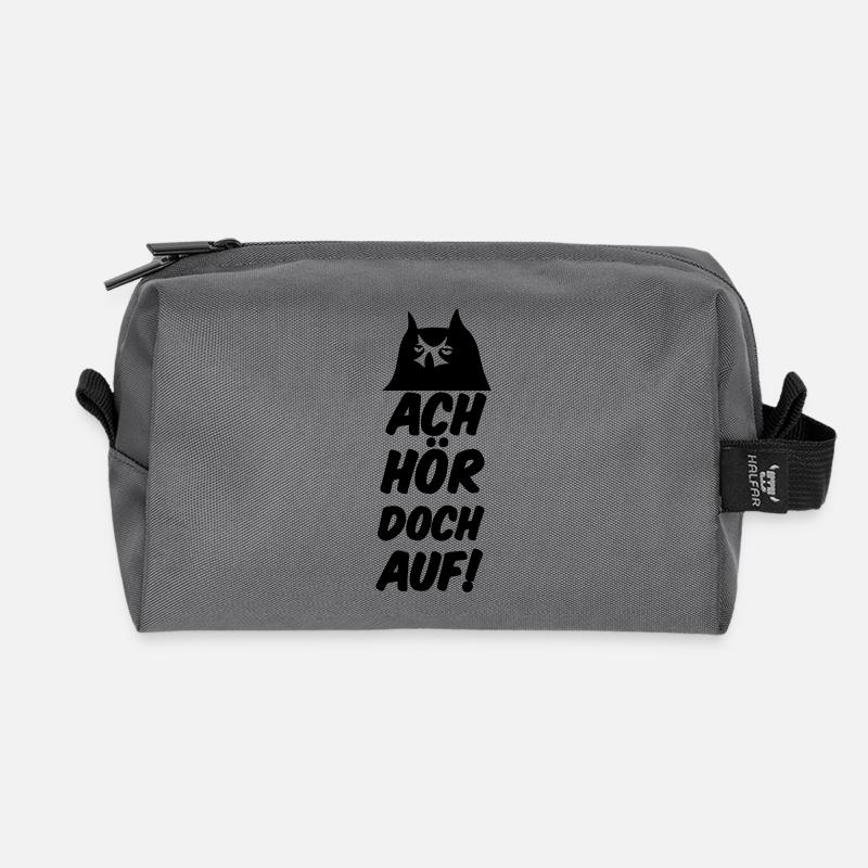 Ach hör doch auf Eule Fun lustig Sprüche Geschenk - Recycelte Kulturtasche - Anthrazit