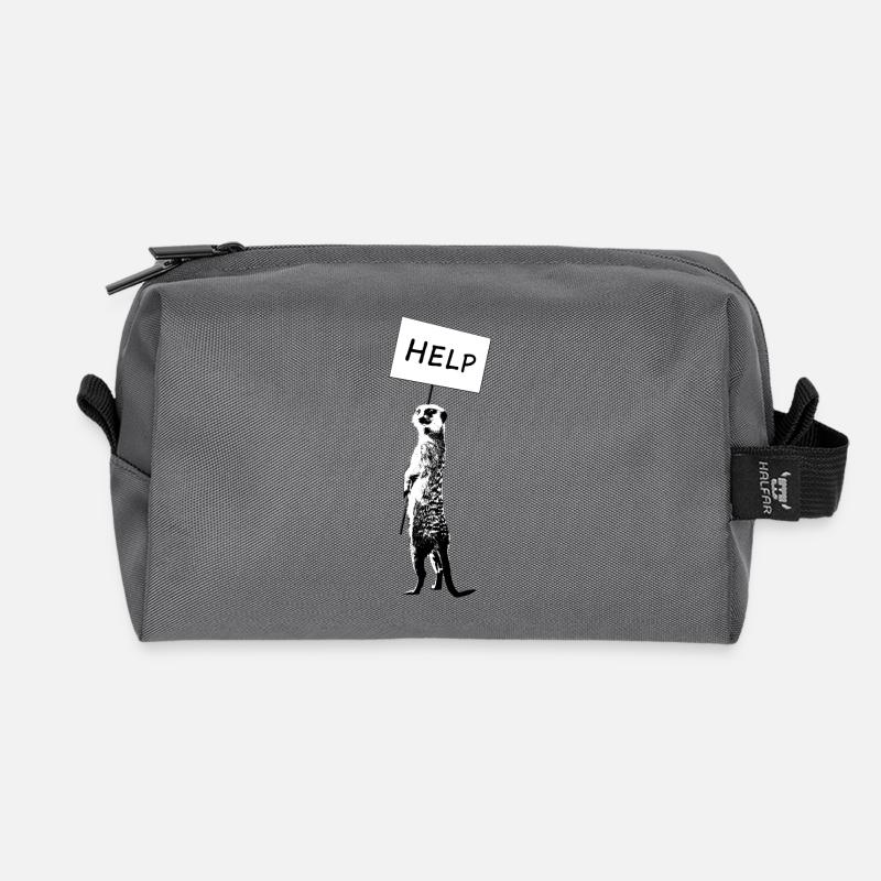 Erdmännchen / Meerkat / Hilfe / Save the Planet - Recycelte Kulturtasche - Anthrazit