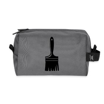 Paintbrush for logo - Recycled Toiletry Zip Bag - anthracite - Front