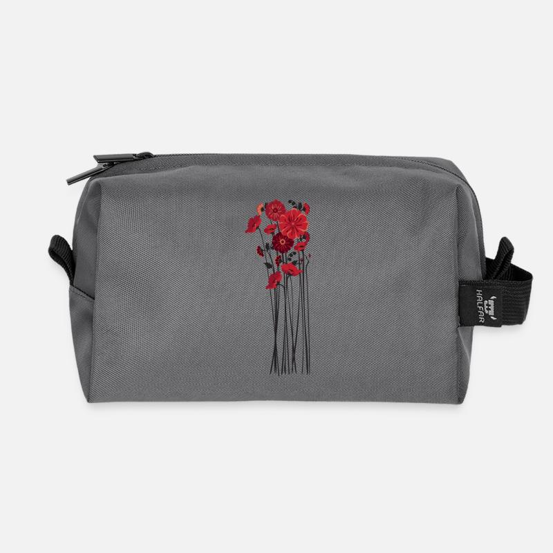 Kiezelblumen Illustration - Recycelte Kulturtasche - Anthrazit