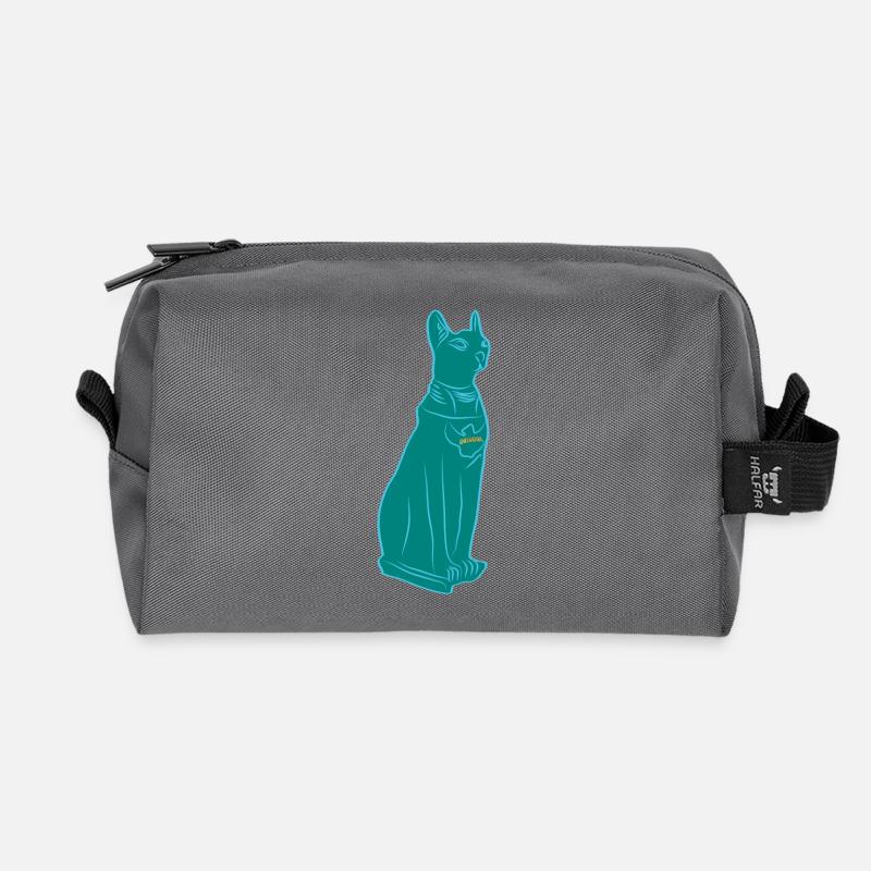 Theodosia Katzenfigur Ra - Recycelte Kulturtasche - Anthrazit
