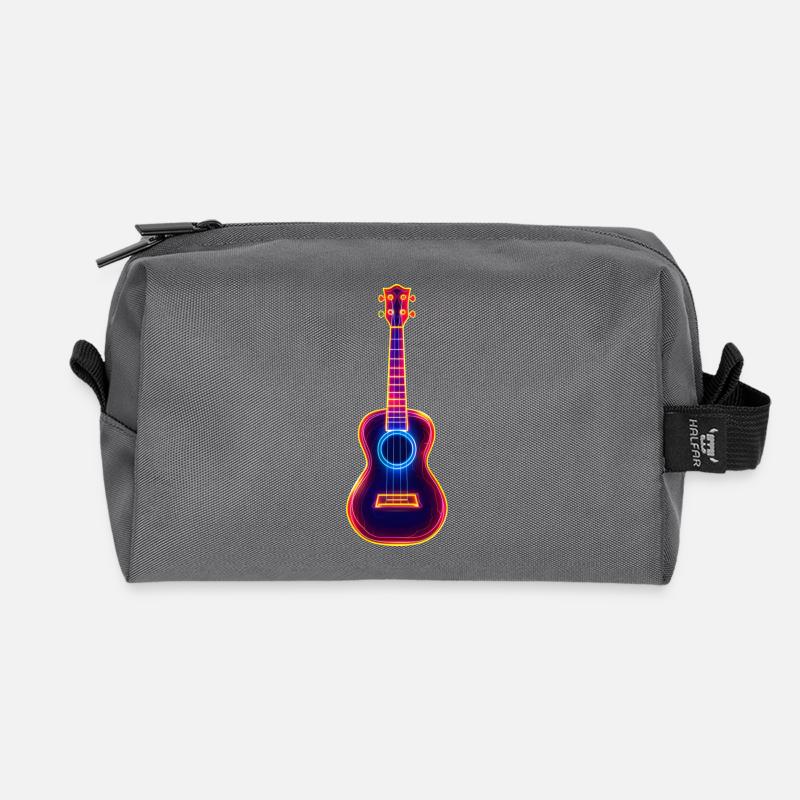 Ukulélé Synthwave rétro - Trousse de toilette en tissu recyclé - anthracite