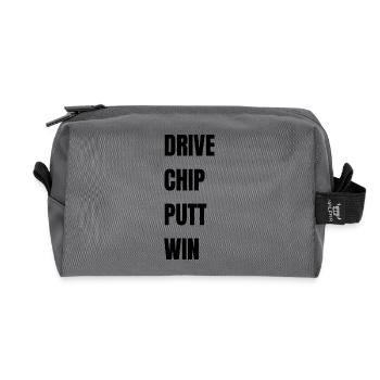 Golf Drive Chip Putt Win - Recycelte Kulturtasche - Anthrazit - Vorne