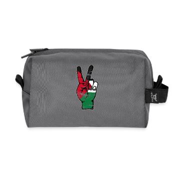 Palestine Flag Peace Victory Symbol used - Recycled Toiletry Zip Bag - anthracite - Front