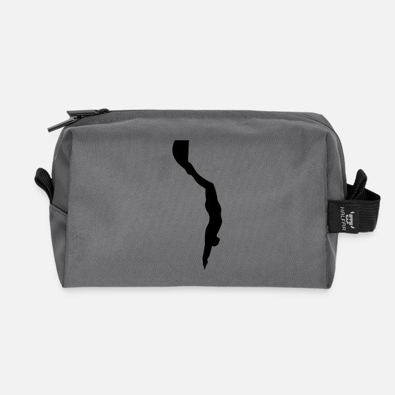 Freediver Silhouette - Recycelte Kulturtasche - Anthrazit