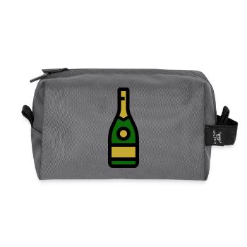 Champangner glass, sparkling wine, glass - Recycled Toiletry Zip Bag - anthracite - Front