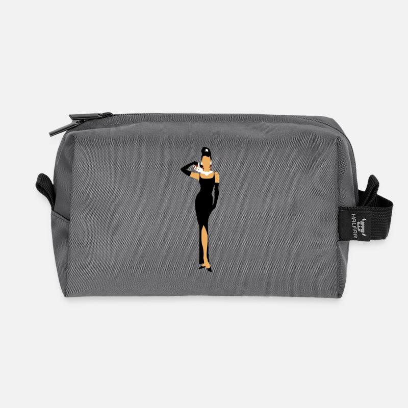 Diamond breakfast with cat - Recycled Toiletry Zip Bag - anthracite
