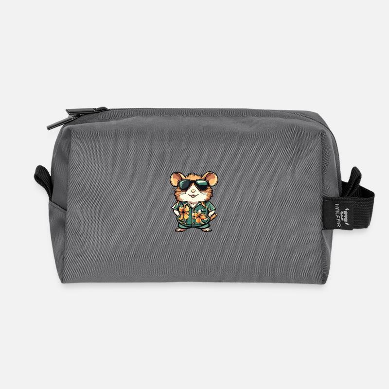 Hamster Cool Sommer - Recycelte Kulturtasche - Anthrazit