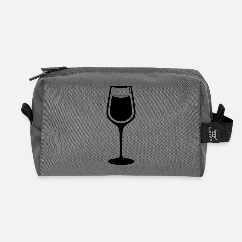 Weinglas / Wein - Recycelte Kulturtasche - Anthrazit