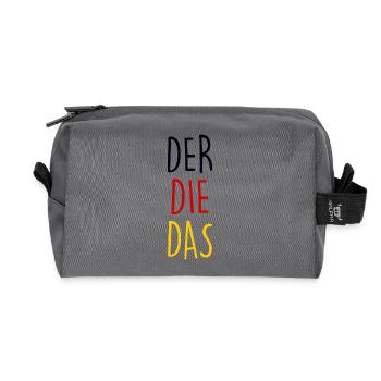German language - Recycled Toiletry Zip Bag - anthracite - Front