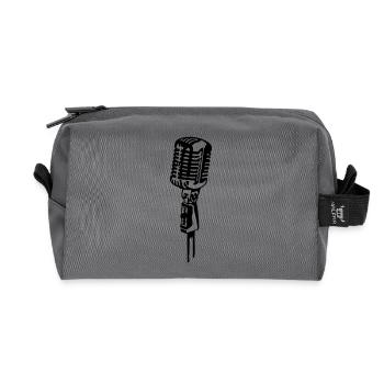 Retro Microphone - Trousse de toilette en tissu recyclé - anthracite - Devant