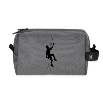 raide mur grimpeur escalade montagnes haute sport ho - Trousse de toilette en tissu recyclé - anthracite - Devant
