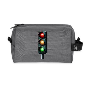 Minimalist urban traffic lights - Recycled Toiletry Zip Bag - anthracite - Front