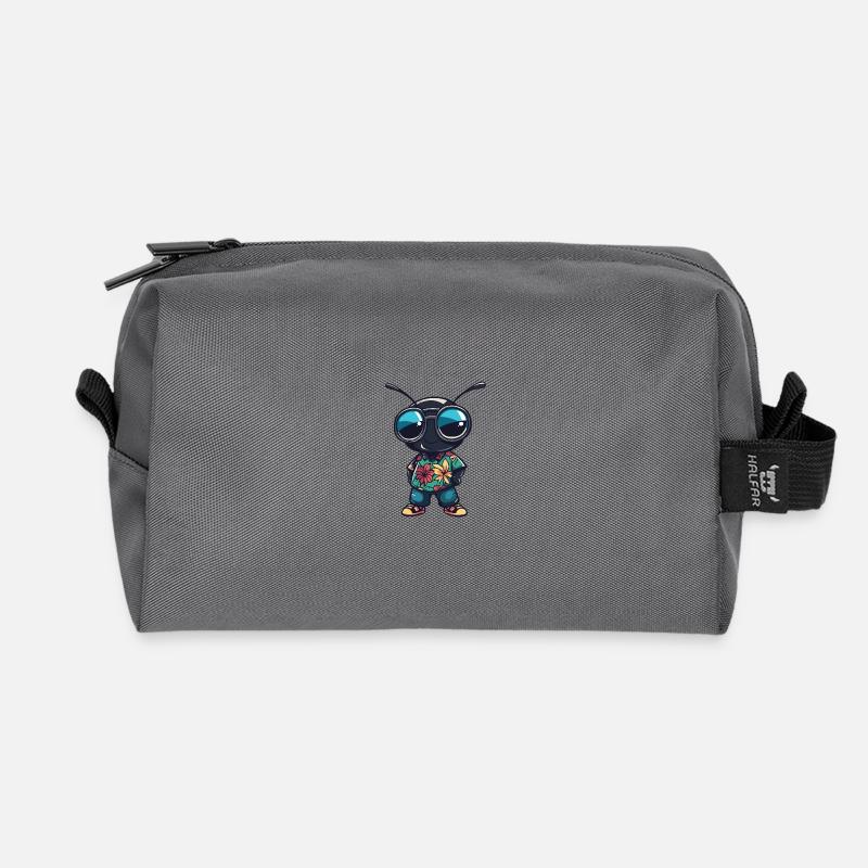Ameise Cool Sommer - Recycelte Kulturtasche - Anthrazit