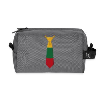 Lithuania Tie – Flag Design - Recycled Toiletry Zip Bag - anthracite - Front