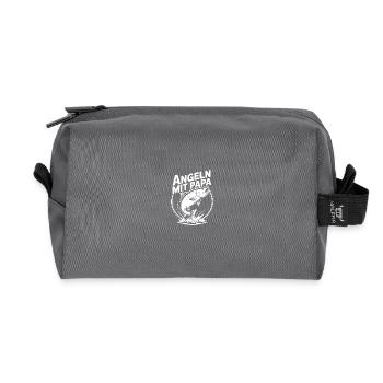 Angeln mit Papa Papas Angelbuddy Angelguide - Recycelte Kulturtasche - Anthrazit - Vorne
