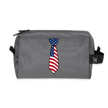 Patriotisches Design der amerikanischen Flaggenkrawatte - Recycelte Kulturtasche - Anthrazit - Vorne