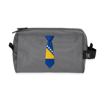 Bosnia Tie - Recycled Toiletry Zip Bag - anthracite - Front