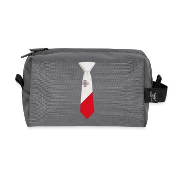 Norway Tie – Flag Design - Recycled Toiletry Zip Bag - anthracite - Front