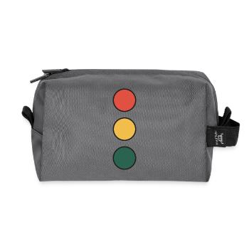 Pile de roues de couleurs : Rouge, jaune, vert - Trousse de toilette en tissu recyclé - anthracite - Devant