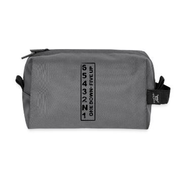 one down five up - Recycled Toiletry Zip Bag - anthracite - Front